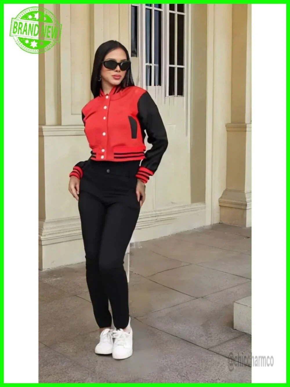 Cropped Bomber Jacket Varsity Button Down Baseball Coat Streetwear